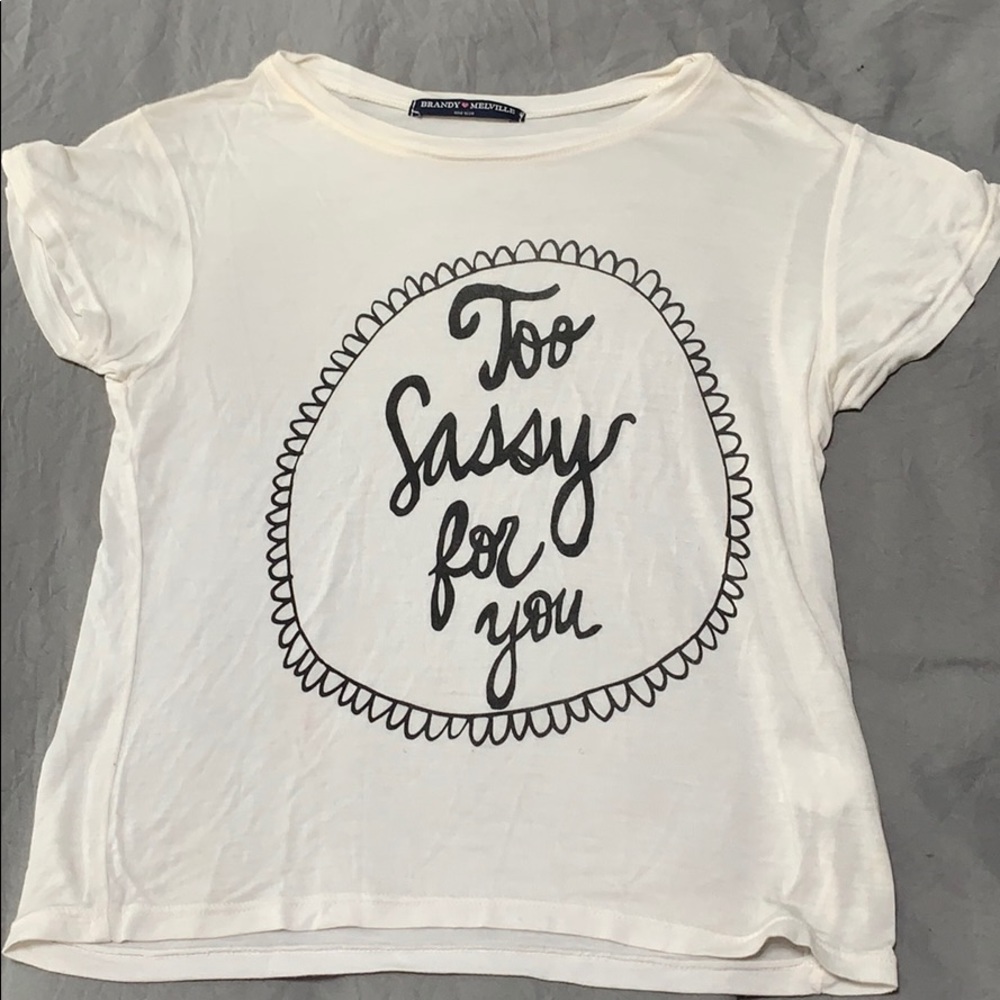 Brandy Melville White stretchy Tee.